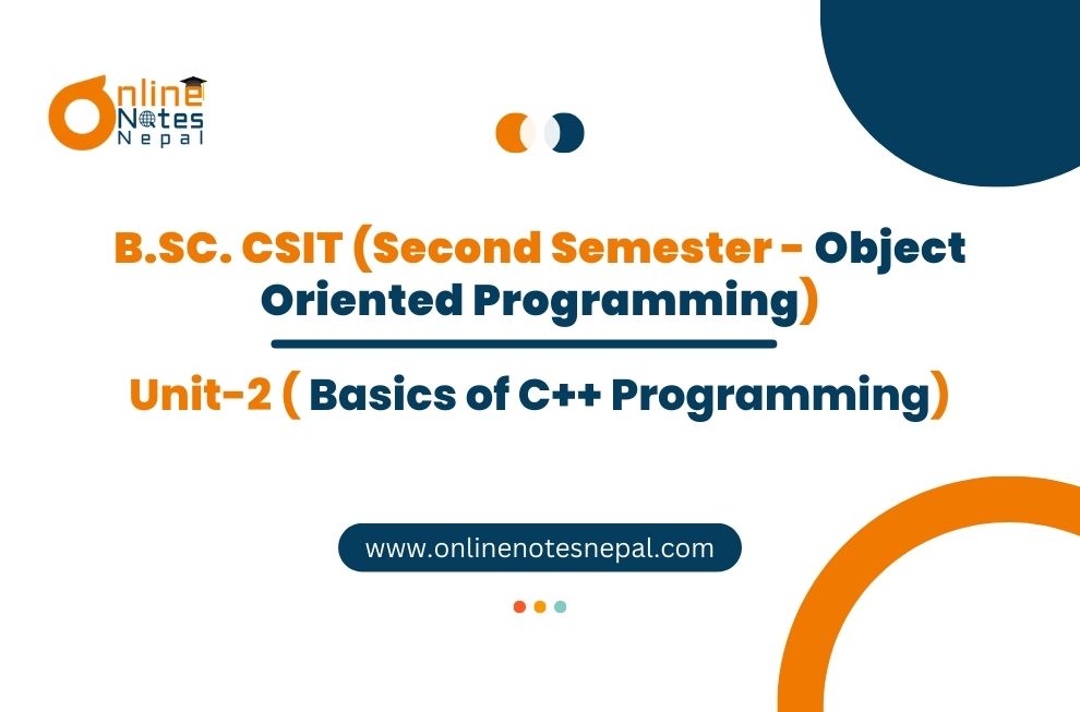 Unit 2: Basics of C++ Programming Photo